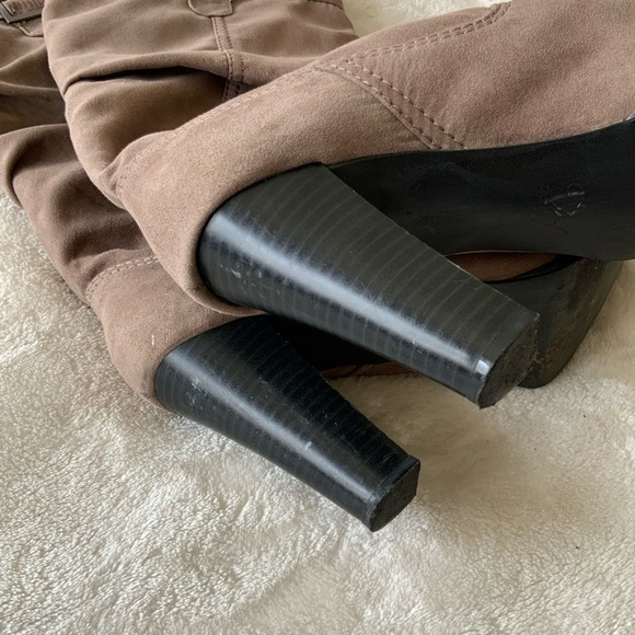 Zara suede slouchy fall heeled boots - Picture 4 of 8